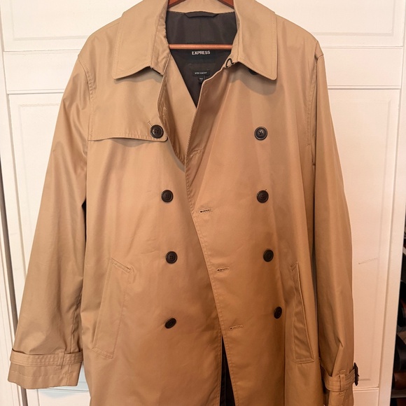 Express XL Khaki Water Resistant Trench Coat - Picture 1 of 3